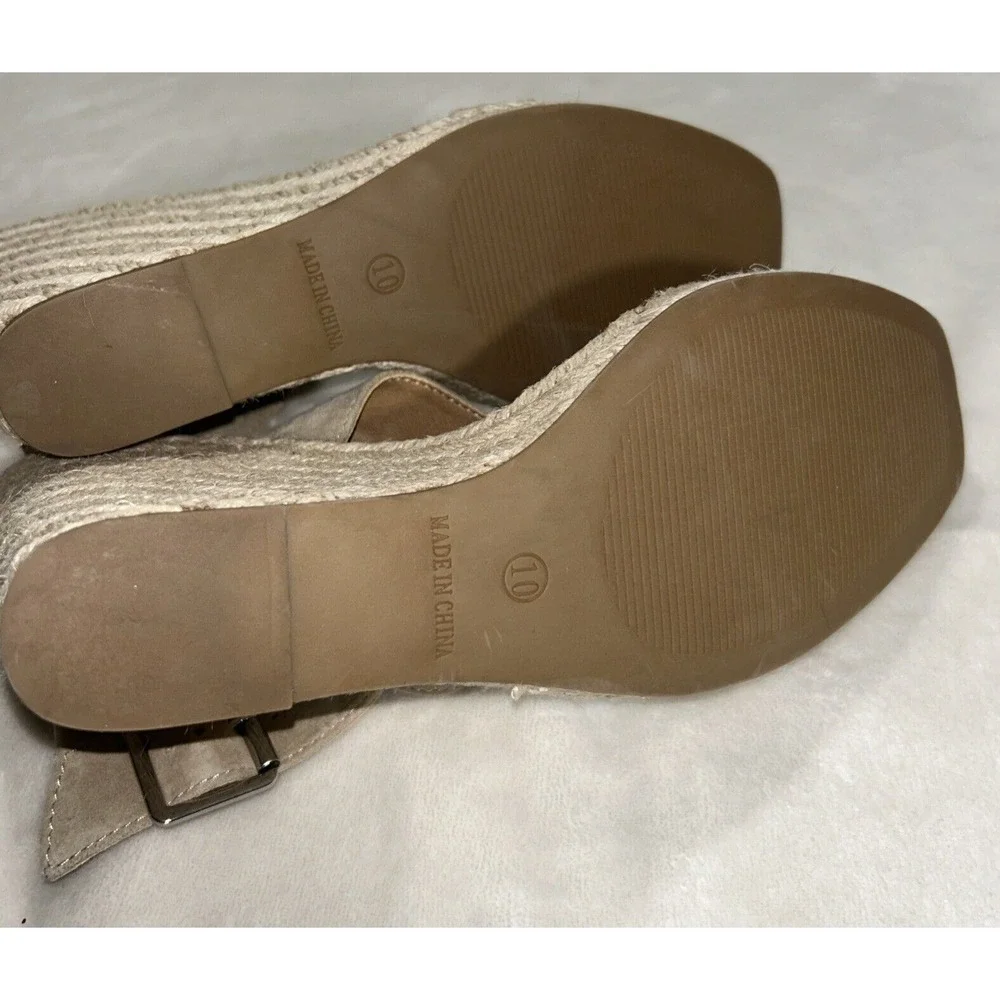 Steve Madden‎ Women's Upstage Wedge Sandal, Tan Suede, Size 10